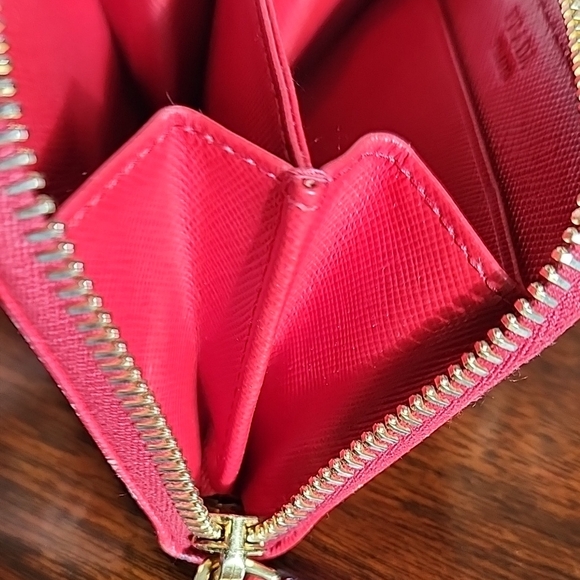 Prada Red Women's Zip. Around Wallet/Card Case - Picture 14 of 14